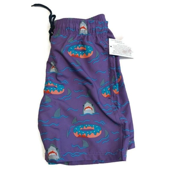 US Surf Club Hawaii Drawstring Lined Swim Board Shorts Mens Size S Sharks Donuts - Picture 5 of 5